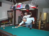 Bishop , post-dinner billiards at Rusty's (Thom & Dennis)