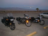Friday night Moonrise over the dunes and the bikes