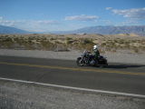 Action shot of Carl and the dunes on the way back to Stovepipe Wells from lunch