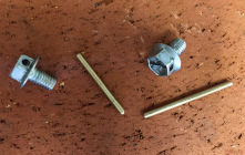 brass rods and drilled screws